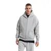 Sudaderas Harajuku de Comercio Exterior para Hombre y Mujer Sudaderas con Cremallera Retro de Manga Larga Oversize Sudaderas Negras con Capucha en Stock
