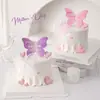 Decoración para Pastel Feliz Día de las Madres 2026 Mariposa 3D de Doble Capa Cinta de Cumpleaños para Mamá Lazo Insertar para Hornear