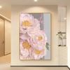Pintura decorativa para sala de estar estilo crema pintura de escritorio ins pintura de suelo de flor de peonía mural de fondo de sofá pintura colgante para porche