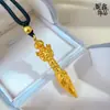 Colgante de Vajra en Forma de Cruz Chapado en Oro Estilo Antiguo, Colgante de Collar Pixiu de Moda, Cadena para Suéter Vajra al por Mayor