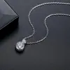 Jinse Europeo y Americano Transfronterizo Nuevo Producto Moda Zirconita Cortada en Rosa Colgante para Mujer Cadena de Clavícula de Lujo Ligero Collar Corto Joyería