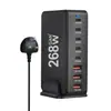 Carregador Pd de Nitreto de Gálio 268W, Produto Quente de Vendas Transfronteiriças, Adaptador de Mesa Multifuncional de 8 Portas 268W, Carregador 268W