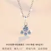 Colar de prata de lei S925 pata de urso fofo doce pingente de moissanita corpo inteiro mosan joias da moda atacado transfronteiriço