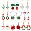 Brincos de Natal Laço Sino Liga Árvore de Natal Papai Noel Conjunto Combinado Brincos de Natal