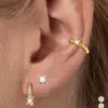 Pendientes Geométricos de Acero Inoxidable Estilo Frío Diamante Sencillos y de Moda Coreanos Chapados en Oro de 18 Quilates Joyería de Alta Gama para Mujeres