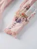 Vestido largo de manga larga con estampado floral transfronterizo de comercio exterior, cuello alto, dobladillo con volantes, cinturón en la cintura y falda larga estilo festivo