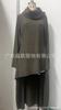 Moda Europea y Americana 2024 Transfronterizo Nuevo Aliexpress Exportación Color Puro Cuello de Pico Vestido de Manga Larga