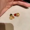 Pendente de Cabacinha com Diamante Inlaid de Ágata Vermelha Olho de Tigre Antigo Estilo Chinês Novo Ouro de Areia Elixir da Fortuna Colar Artesanato da Moda