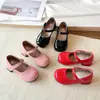 Zapatos Mary Jane dulces para niñas, nuevo estilo primavera y otoño 2026, zapatos de piel charol para niñas con tacón grueso, estilo universitario, zapatos de piel con hebilla