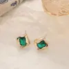 925 Agulha de Prata Francês Retro High-end Brincos de Cristal Verde Design Exclusivo das Mulheres High-end Brincos Atmosféricos