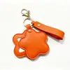 Espejo portátil de PU, llavero de espejo giratorio de pentagrama, llavero de regalo promocional, colgante de espejo portátil para bolso