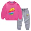 Nova coleção primavera e outono 2023 roupas infantis transfronteiriças suéter infantil calça conjunto de duas peças comércio exterior bebê algodão manga longa terno