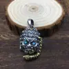 Colgante Benmingfo para Hombre y Mujer Plata de Ley S925 Zodiaco Pollo Santo Patrón Colgante de Collar Plata Tailandesa No Mover Ming Wang