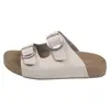 Sandálias Slip-On Retrô Estilo Birkenstock com Tiras Duplas para Mulheres, Novo Modelo Verão 2026, Sola Grossa, Antiderrapante, Sandálias Versáteis de Solado Macio
