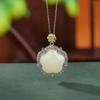 Yilu prata S925 prata esterlina banhado a ouro Hetian jade simples retro casamento sobrancelha oco flor pingente pingente pingente