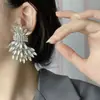 Pendientes de Ala de Cristal Incrustados de Diamantes de Alta Resistencia, Lujosos y de Moda, Estilo Cool Ins Europeo y Americano de Alta Gama, Exquisitos Pendientes para Mujer