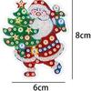 5D Transfronterizo Caliente 8 Piezas Pintura Diamante Material Acrílico Llavero Doble Cara DIY 5D Diamante Completo Papá Noel Colgante