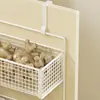 Estante de almacenamiento para cocina, especiero multicapa para puertas de gabinetes, caja de almacenamiento para montaje en pared para cebollas, jengibre y ajo, canasta pequeña colgante sin perforación