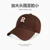 Gorra de Béisbol con Logo de Letra R para Mujer, Estilo Coreano de Primavera y Otoño, Nueva Moda, Visera Grande para Adelgazar el Rostro, Gorra Deportiva con Protección Solar para Hombre