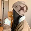 Gorro Holgado Versátil de Estrella con Cordón para Otoño e Invierno Tendencia Nuevo Gorro de Lana Tejido