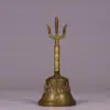 Artesanato Totalmente em Cobre Sino de Cobre Antigo, Sino das Oito Joias, Sino de Cobre de Três Pontas, Ferramenta Ritualística Doméstica, Ornamento Sino das Três Purezas