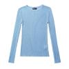 Comercio exterior transfronterizo para mujer 2025 verano estilo europeo americano cuello redondo manga larga perspectiva calado suéter top para mujer Z223007