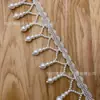 Renda com Franja de Pérola Artesanal, Renda com Franja de Cristal, Pingente Hanfu DIY com Contas, Renda para Barra de Saia de Pérola Ht