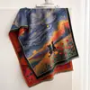Bufanda de Imitación Cachemir Estilo Pintura al Óleo Vintage Nueva Otoño/Invierno 2026 para Mujer, Calentador de Cuello Chal Jacquard Versátil de Alta Gama al por Mayor