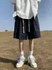 Casaco de verão masculino fino transfronteiriço, marca retrô moderna estilo japonês, shorts de cinco pontos, simples e de corte solto, shorts esportivos casuais
