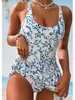 2027 Nuevo Traje de Baño Enterizo con Estampado de Espalda Descubierta para Adelgazar para Mujeres Europeas y Americanas