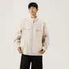 Jaqueta de trabalho Enbu outono masculina estilo americano moderna com gola alta, casaco masculino estiloso e casual de corte solto