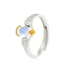 Anillo de flor de circón de doble capa japonés y coreano, diseño de nicho INS femenino, anillo de dedo índice incrustado de diamantes de lujo ligero, ajustable