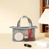 Bolsa Cosmética Colorida para Mujer Nueva Primavera Estilo Coreano Simple y Versátil Bolso de Mano Gran Capacidad Alta Apariencia Malla Transparente