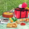 Bolsa térmica para almoço de cor sólida de grande capacidade, estilo pequeno e fresco, bolsa de almoço portátil, bolsa de entrega espessa, fornecimento em estoque