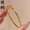 Pulsera de Hielo Triturado de 3 mm Electrochapada en Oro Real para Mujer, Pulsera Lisa de Oro de Alta Gama Heritage, Pulsera de Color Dorado, Joyería de Oro Arena