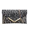 Bolsa de mão com estampa de leopardo, estilo europeu e americano, bolsa de jantar, elegante, personalizada, com corrente, ombro único, bolsa feminina transversal