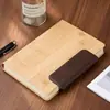 Cuaderno de Cuero con Patrón de Bambú Imitación para Negocios, Bloc de Notas de Oficina Transfronterizo, Planificador de Reuniones de PU Ecológico con Logo
