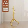 Perchero simple multiusos de madera maciza de lujo ligero, perchero circular, mesita de noche, colgador de bolsos, perchero de pie para dormitorio