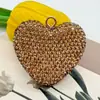 Accesorios para Llavero de Corazón Full Diamond Transfronterizos Colgante para Llave de Coche Colgante en Forma de Corazón Incrustado de Diamantes DIY Encanto para Bolso