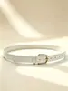 Cinturón Fino Simple Estilo Nuevo 2025 para Mujer, Cinturón Versátil Estilo Ins, Negro, Blanco, Marrón, Cinturón Decorativo con Hebilla Metálica