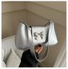 Bolsa de texto personalizada estilo francês com laço feminino 2024 nova moda moda simples estilo ocidental ombro pequena bolsa quadrada