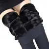 Leggings gruesos enormes con forro polar de 500 g para mujer, artefacto de pierna desnuda, negro, Joker, talla grande, unidos, otoño e invierno, color carne