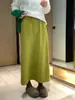 Falda de Punto con Cintura Elástica Alta para Mujer, Figura de Pera, Otoño e Invierno 2025, Nueva, de Longitud Media, Suave y Sedosa, Falda de Cadera con Caída