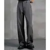 Calça masculina casual moderna Palmcity, resistente a rugas, não precisa passar, com toque fluido, calça social preta de perna reta e larga