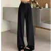 Calça de Terno 2024 Feminina de Alta Qualidade Caída Primavera e Outono Nova Elegante Cintura Alta Reta Casual Estreita Perna Larga