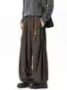 Pantalones Casuales Hanlu 3D Plisados de Corte Curvo para Hombre, Estilo Otoño, Estructurados, Aspecto Vintage Old Money, Pantalones Largos de Imitación Denim