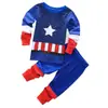 Ropa Nueva para Niños Manga Larga Niño Niño Bebé Dibujos Animados Manga Larga Avión Traje para Casa Pijama k212