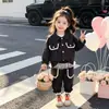 Conjunto de Menina Primavera e Outono Novo Estilo Bebê Estiloso Renda Versátil Casual Pequeno Estilo Francês Versátil Conjunto de Duas Peças Tendência