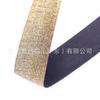 Cinturón Plano de Goma Elástico Blanco con Base Dorada y Chalote Dorado Decorativo Sexy Plateado Chalote Tejido Elástico Cinturón de Joyería Cinturón para Sombrero
