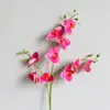 Ornamento de flor artificial sensação 10 cabeças 3 garfos Phalaenopsis flor de plástico falsa em vaso decoração interna para casa casamento